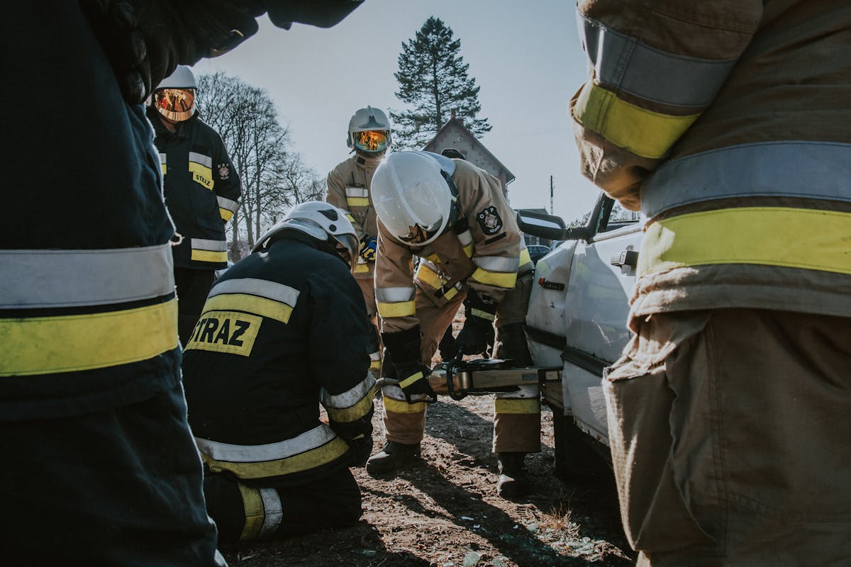 Firefighters at Emergency Scene in Poland