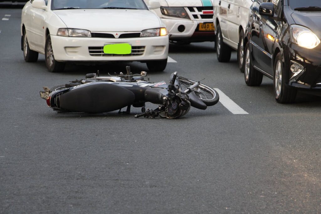 Bike fall on the ground