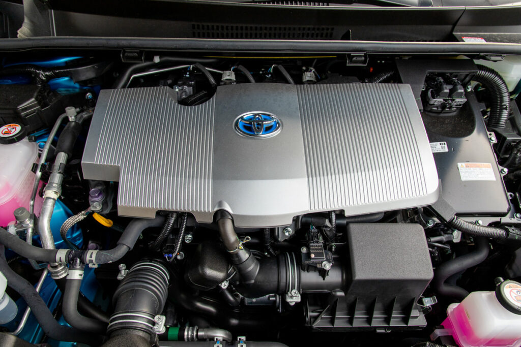Everett WA, USA - 11/11/2019. A Look under the hood of a 2019 Toyota Prius Hybrid Motor